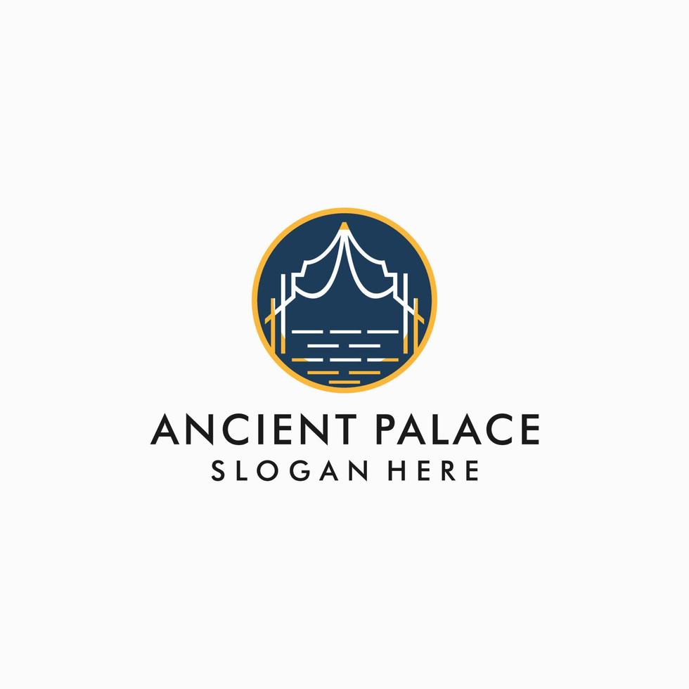 ancient palace logo icon design vector