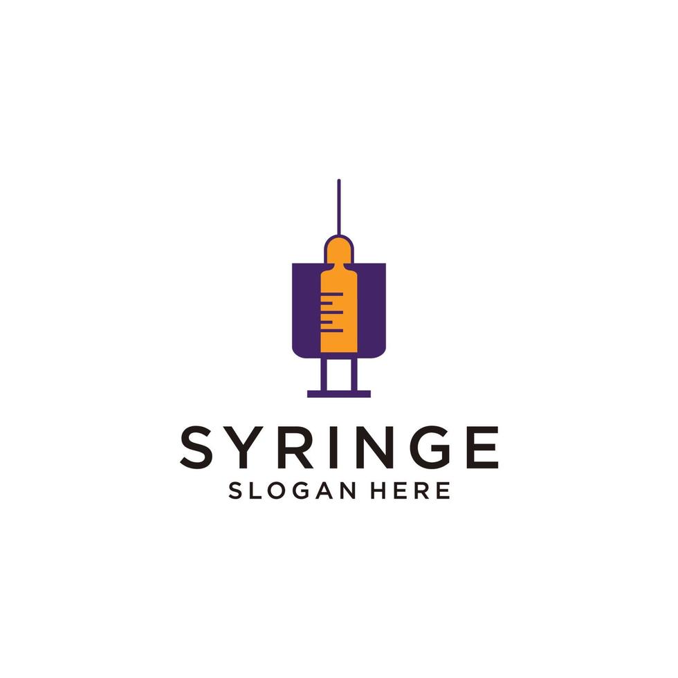 Syringe logo design icon template vector