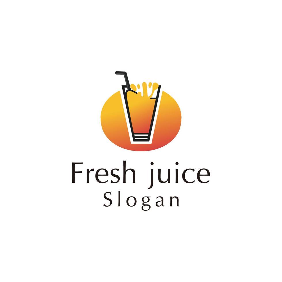 Fresh juice logo design icon template vector