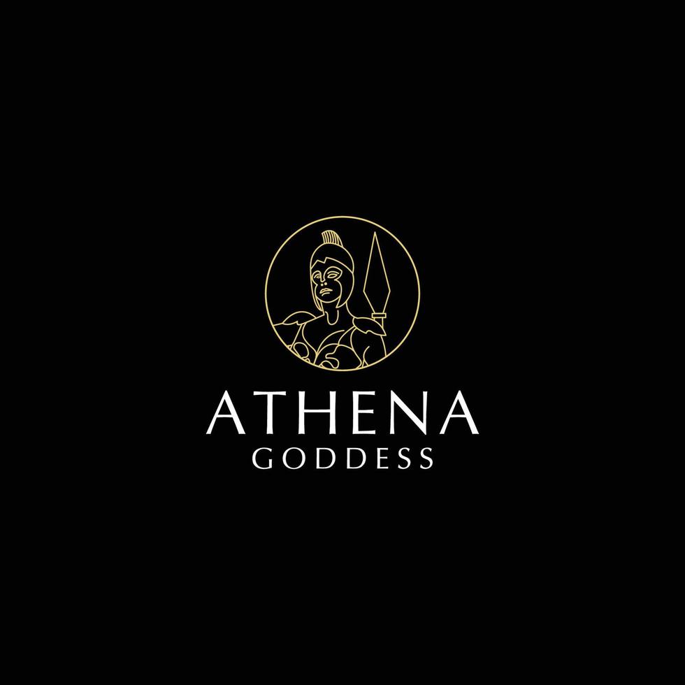 Goddess athena logo design icon template vector