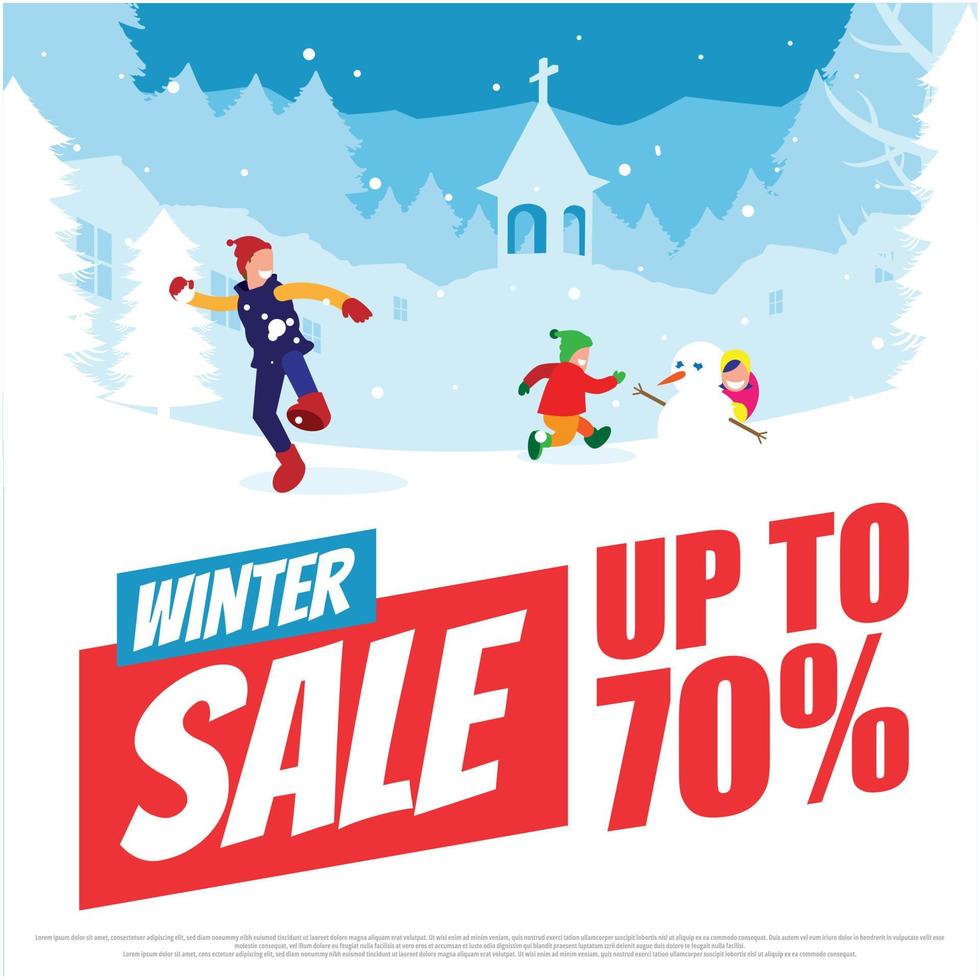 Winter Sale copy space banner illustration vector