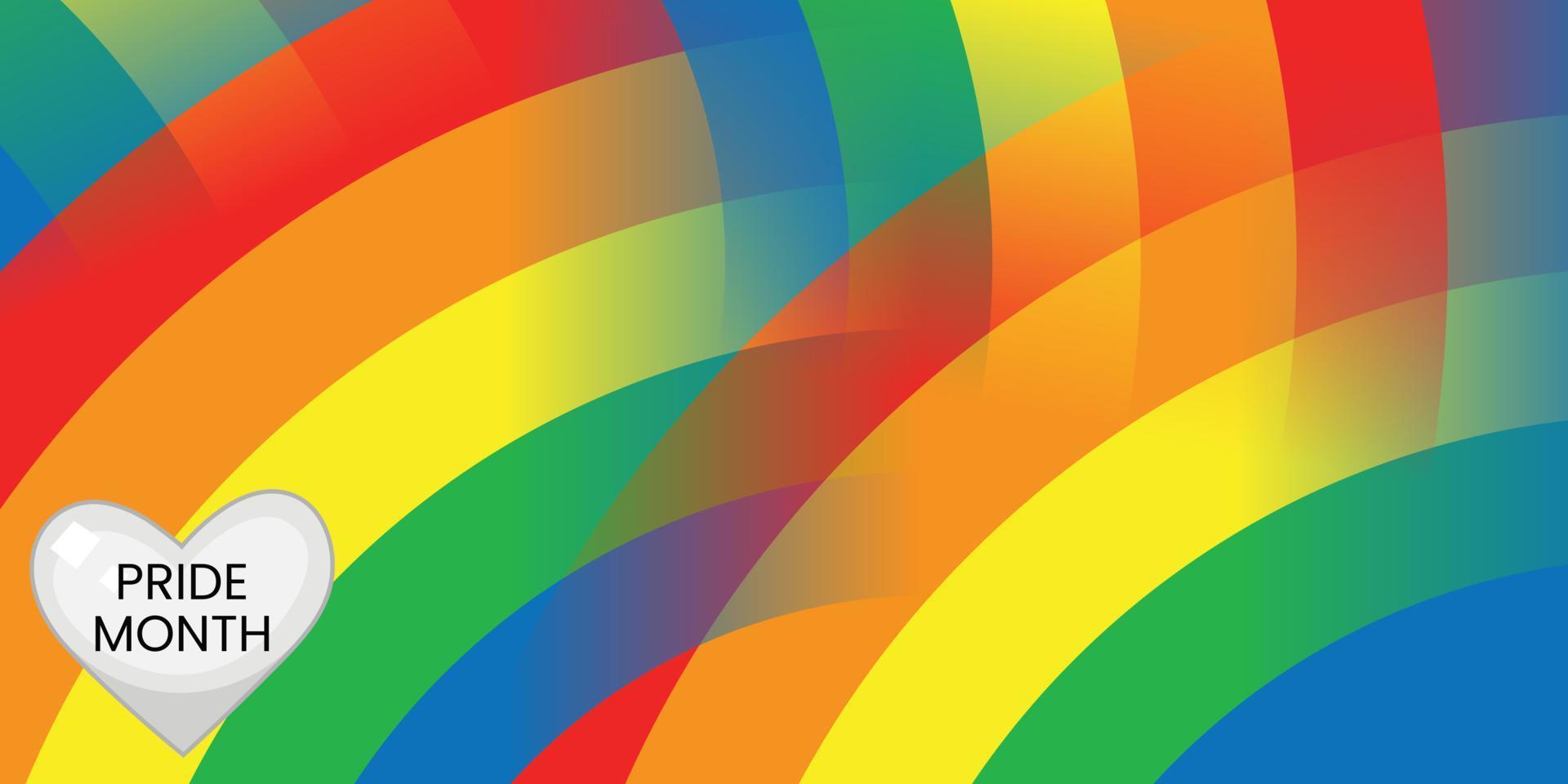 Pride Gradient background with LGBTQ Pride. Gay parade annual summer event. Pride symbol with heart, LGBT, sexual minorities, gays and lesbians. Template designer sign, icon, event banner design. vector