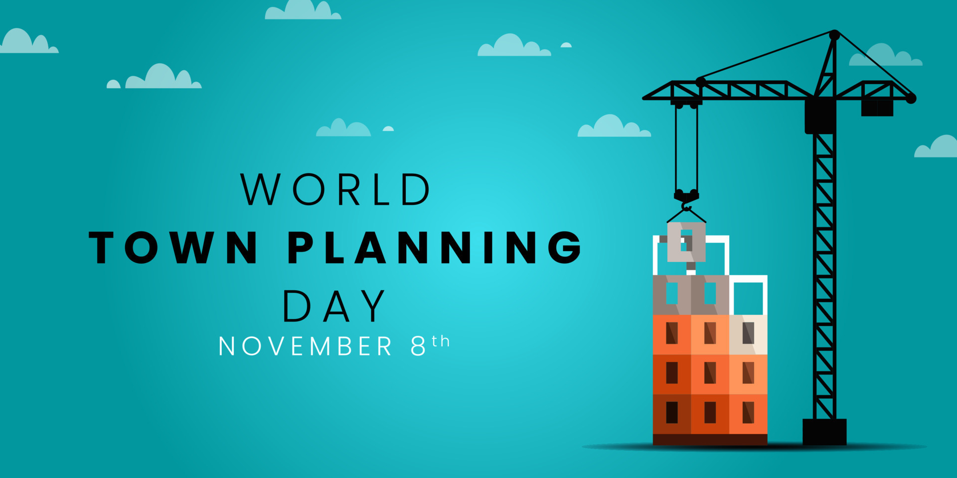 World Town Planning Day on November 08. Vector illustration of World