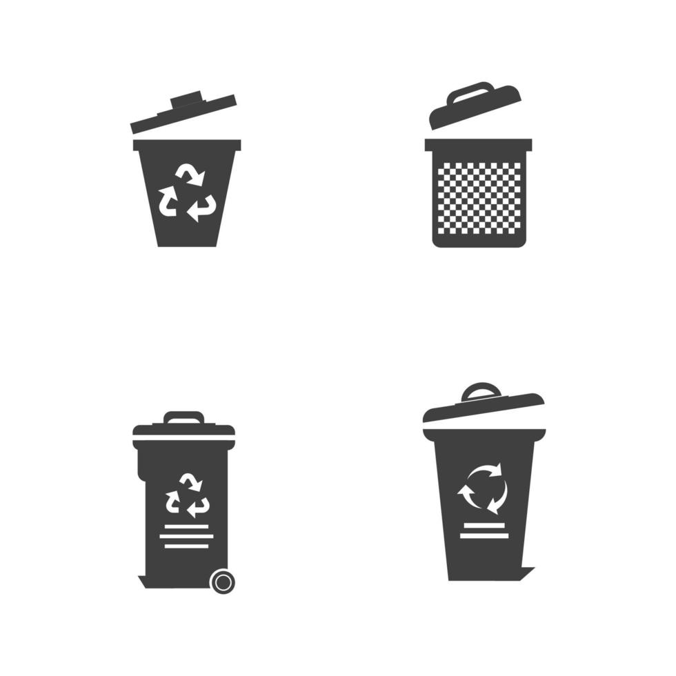 Iconos de basura, diseño de ilustraciones vectoriales vector