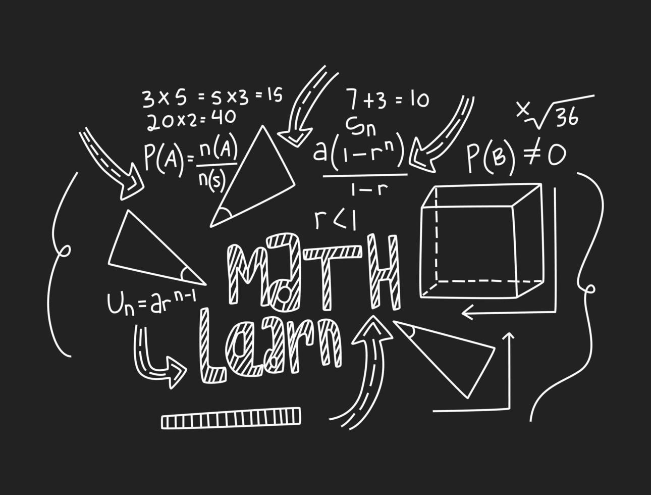 Realistic math chalkboard background illustration 13636783 Vector Art