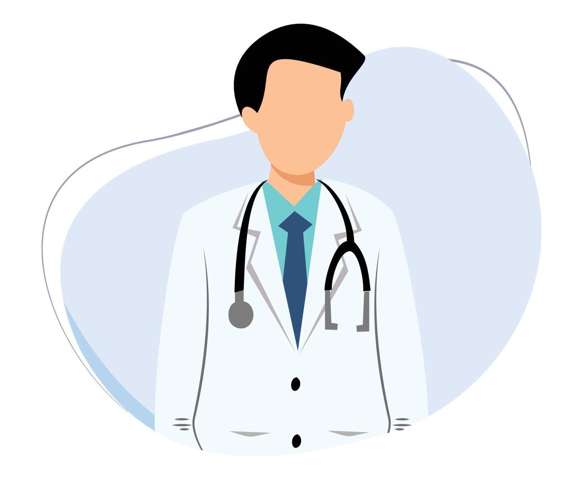 doctor wearing uniform and stethoscope. flat vector illustration for healthcare and medical services