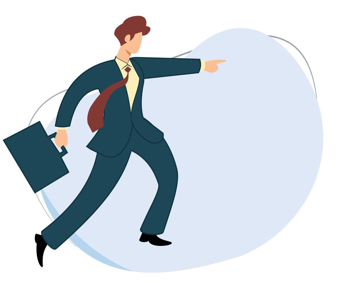 confident businessman carrying briefcase. flat design vector