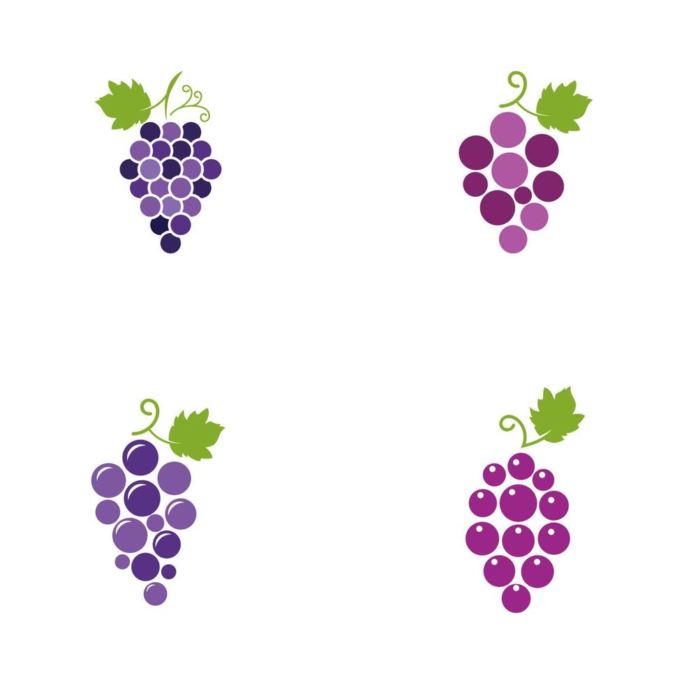 Diseño de ilustración de icono de vector de uva