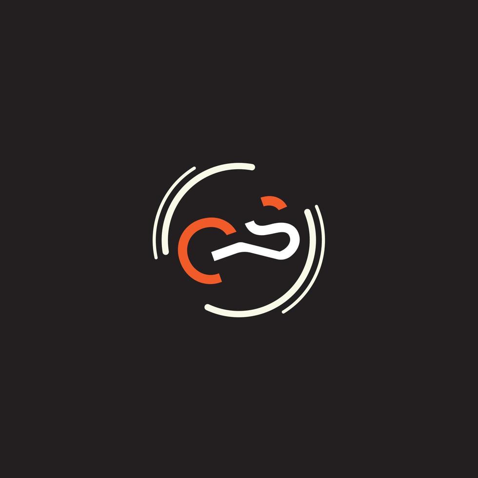 GS Simple Clean Modern Style Initial Letters logo  Vector