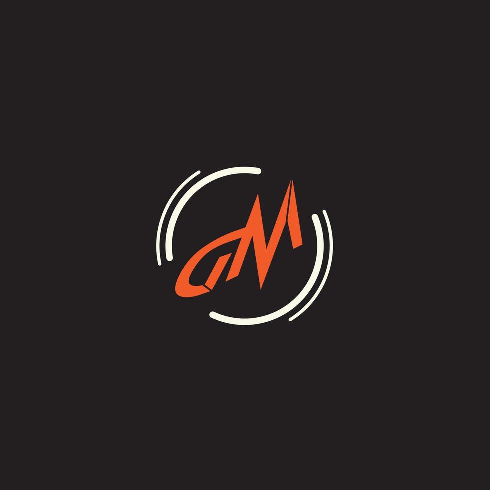 gm simple limpio estilo moderno letras iniciales logo vector