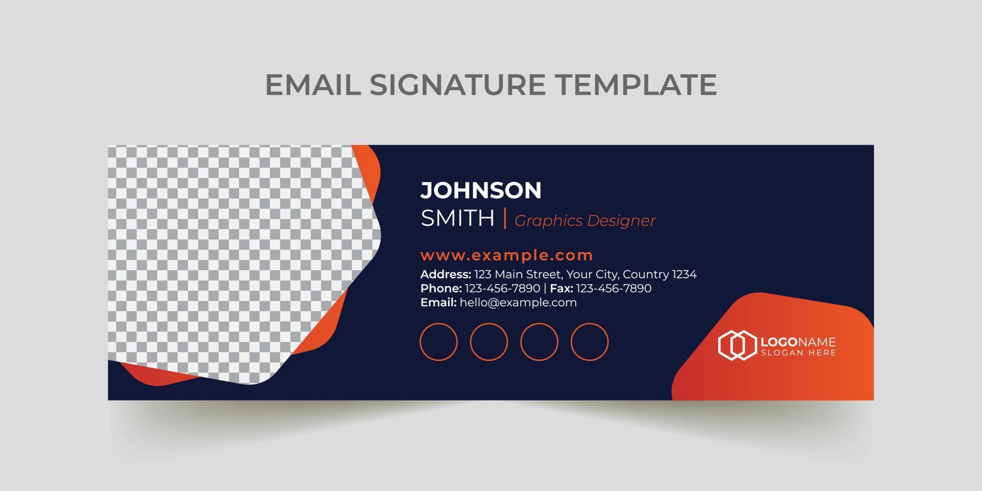 Corporate modern business email signature template vector