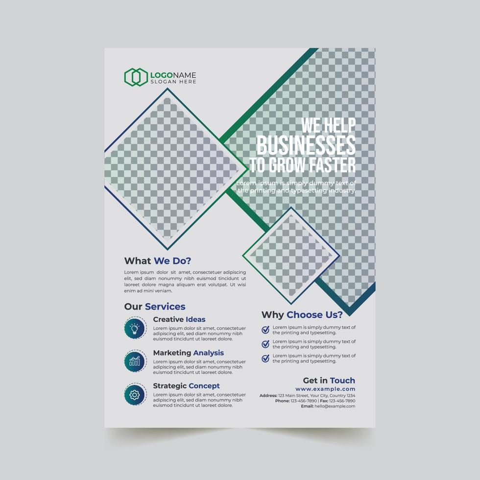 Corporate modern business flyer template design vector