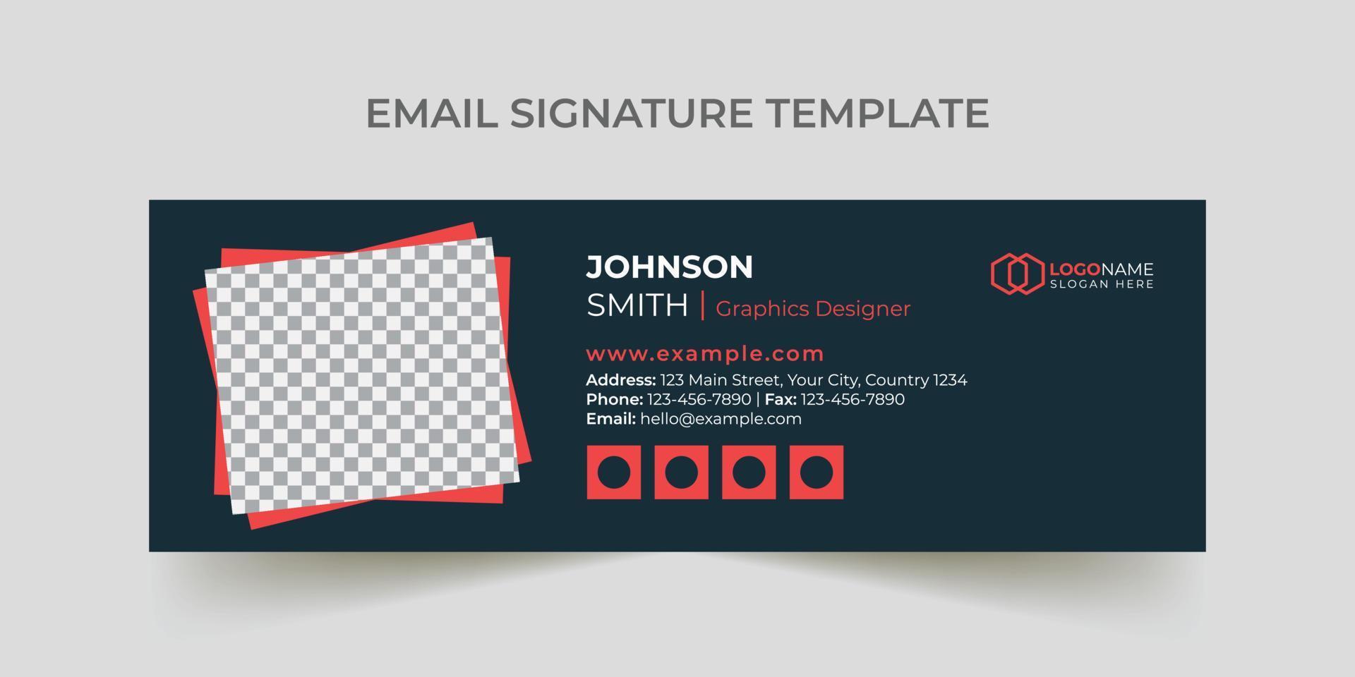Corporate modern business email signature template vector