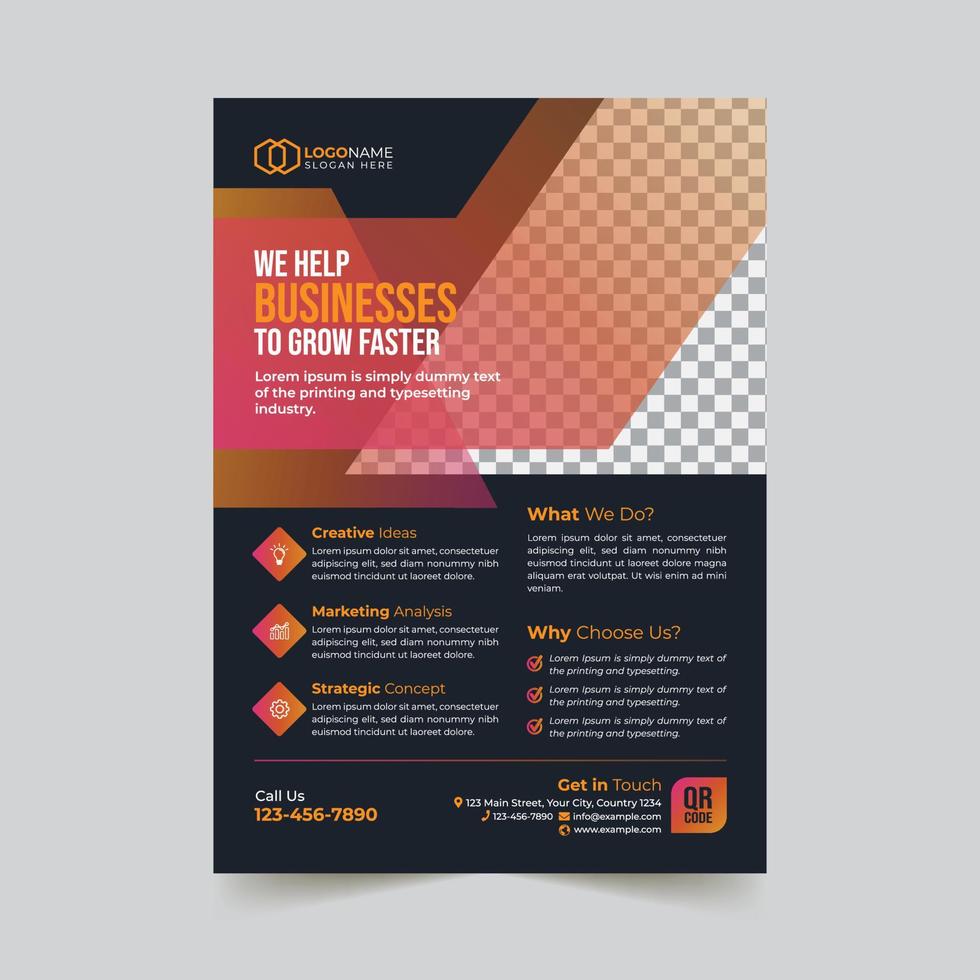 Corporate modern business flyer template design vector