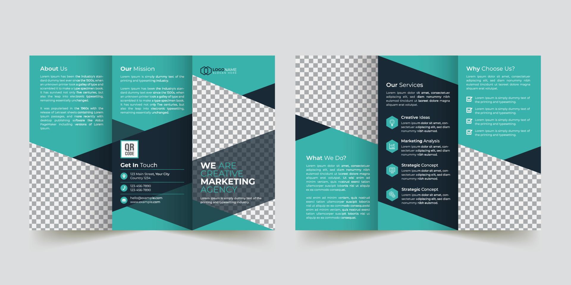 Creative corporate modern business trifold brochure template vector