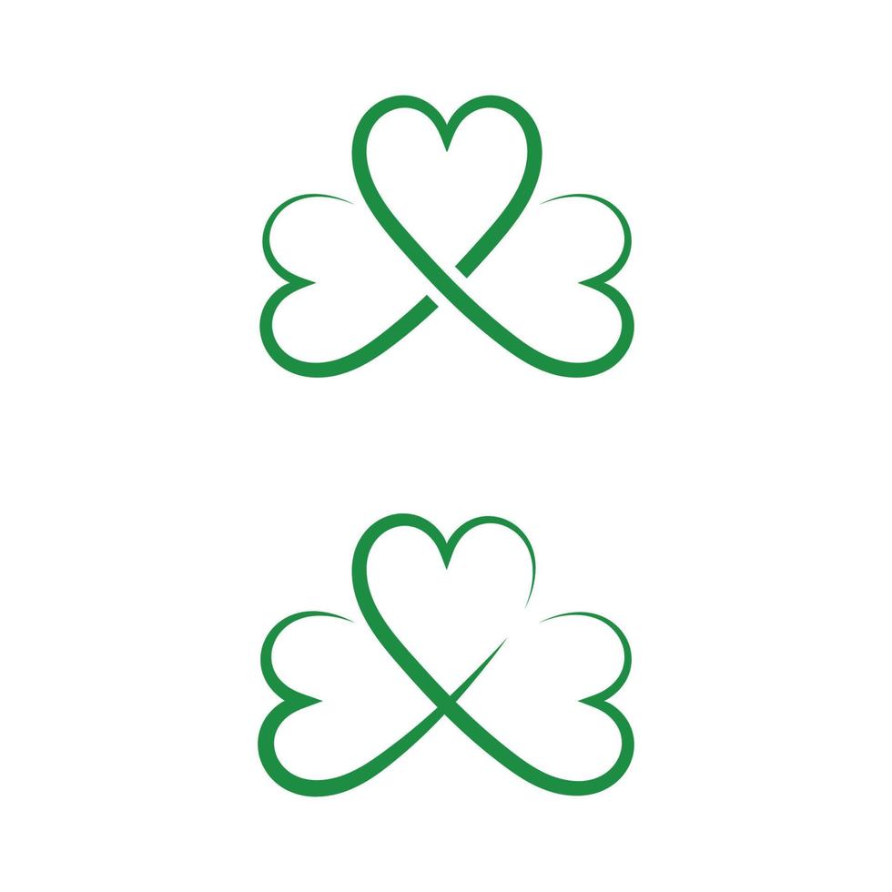 Green Clover Leaf  icon Template vector