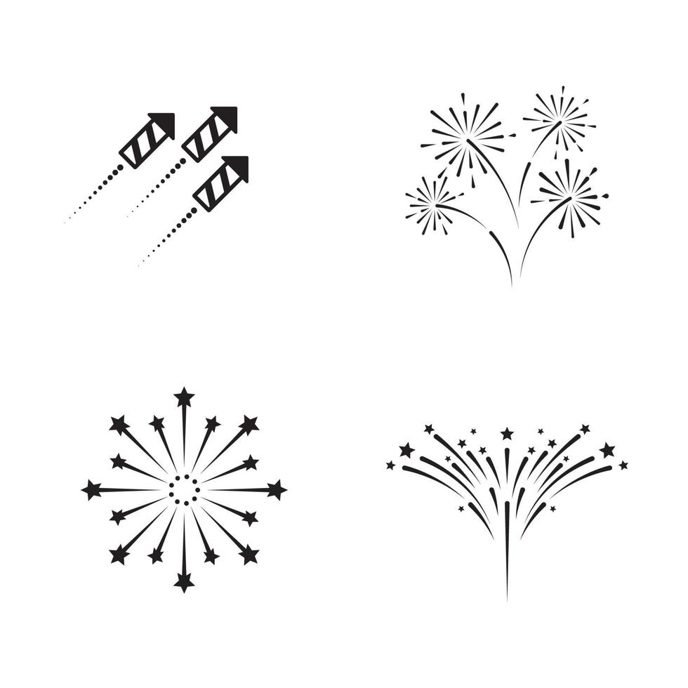 Ilustración de icono de vector de fuegos artificiales