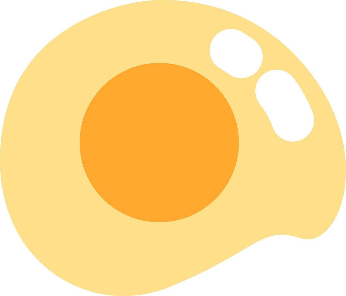 huevo frito amarillo, ilustración, vector sobre fondo blanco.