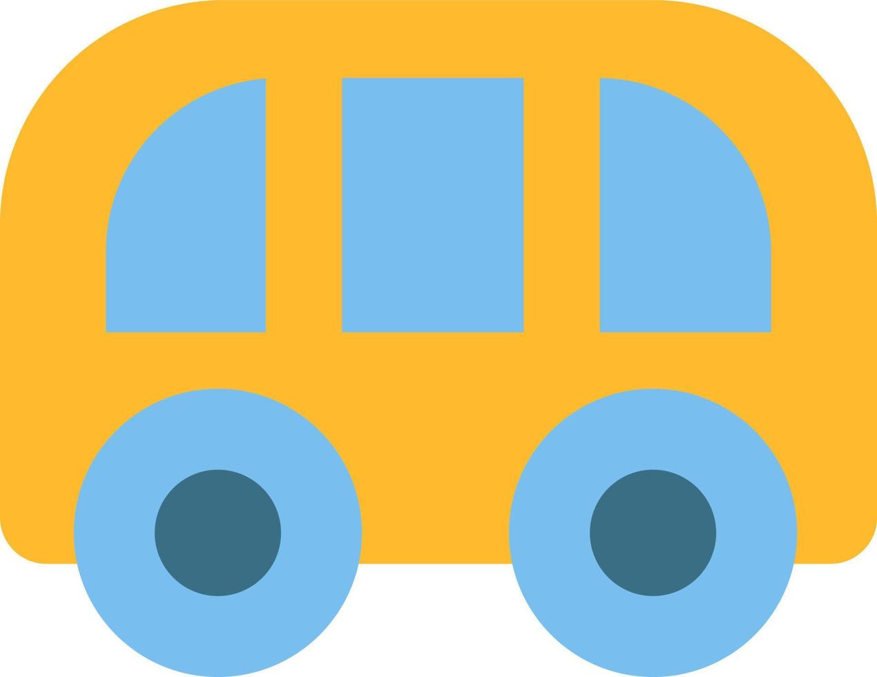 Yellow bus toy, illustration, vector on a white background.