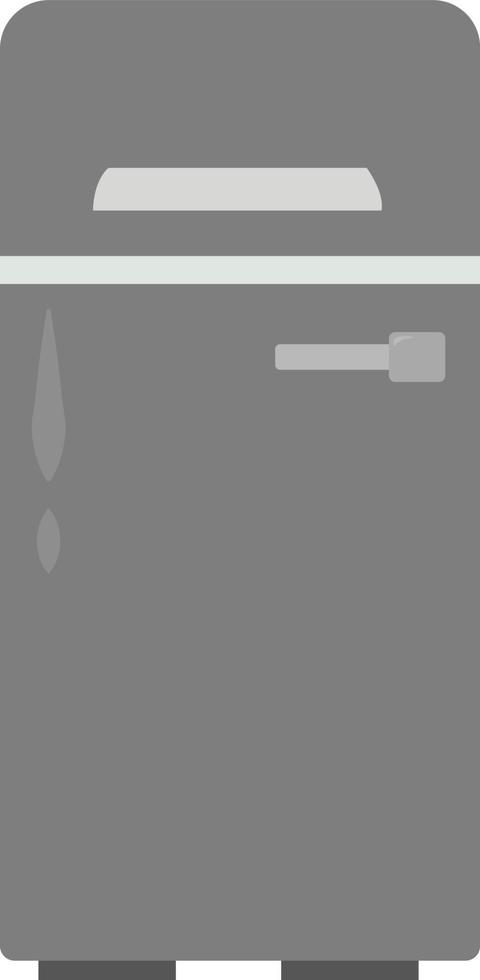 Gray fridge, illustration, vector on white background.