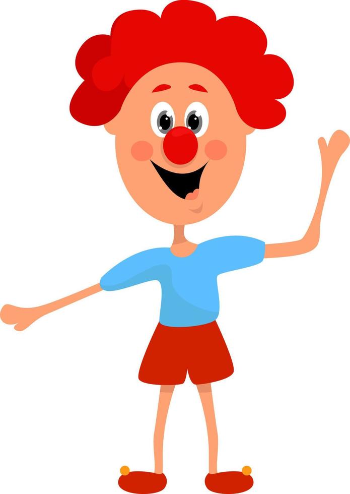 Funny clown, illustration, vector on white background