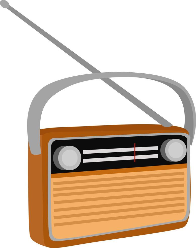 Old radio , illustration, vector on white background