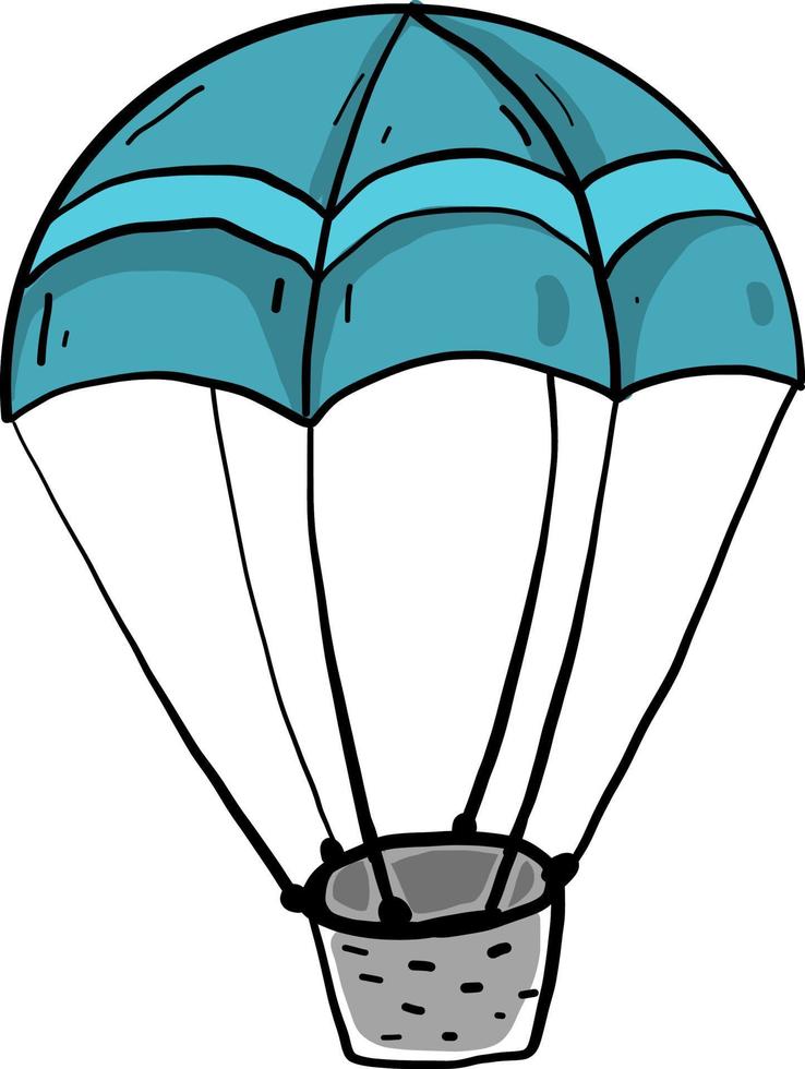 Blue air balloon, illustration, vector on a white background.