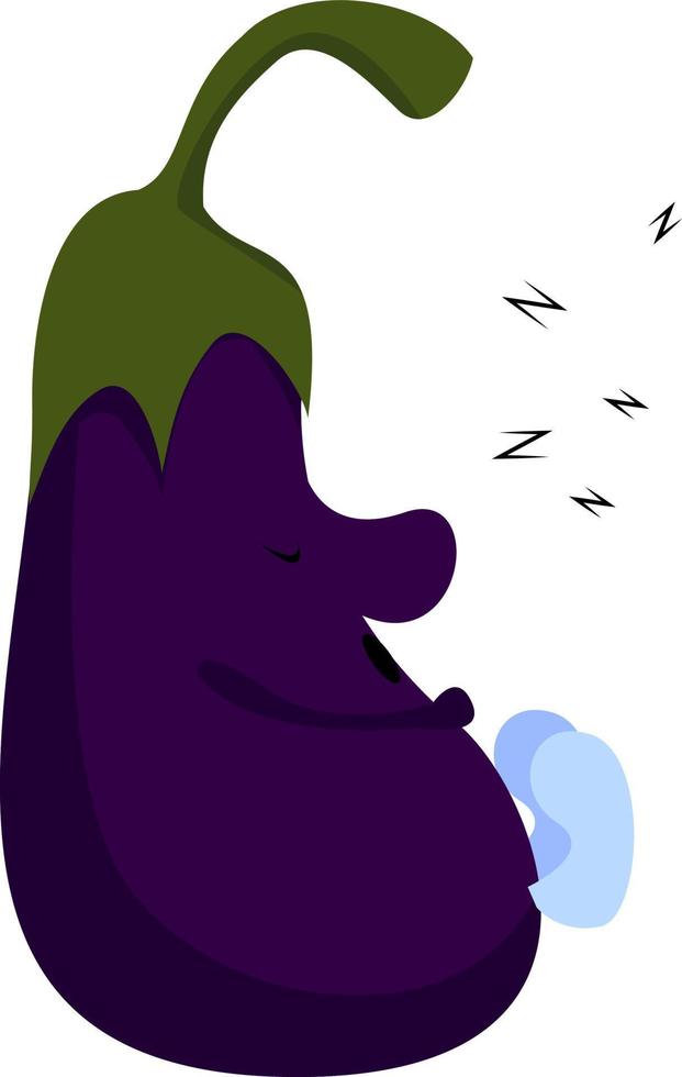 Eggplant, illustration, vector on white background.
