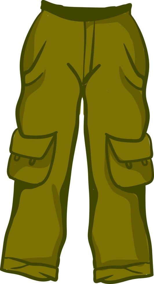 Green pants, illustration, vector on white background.