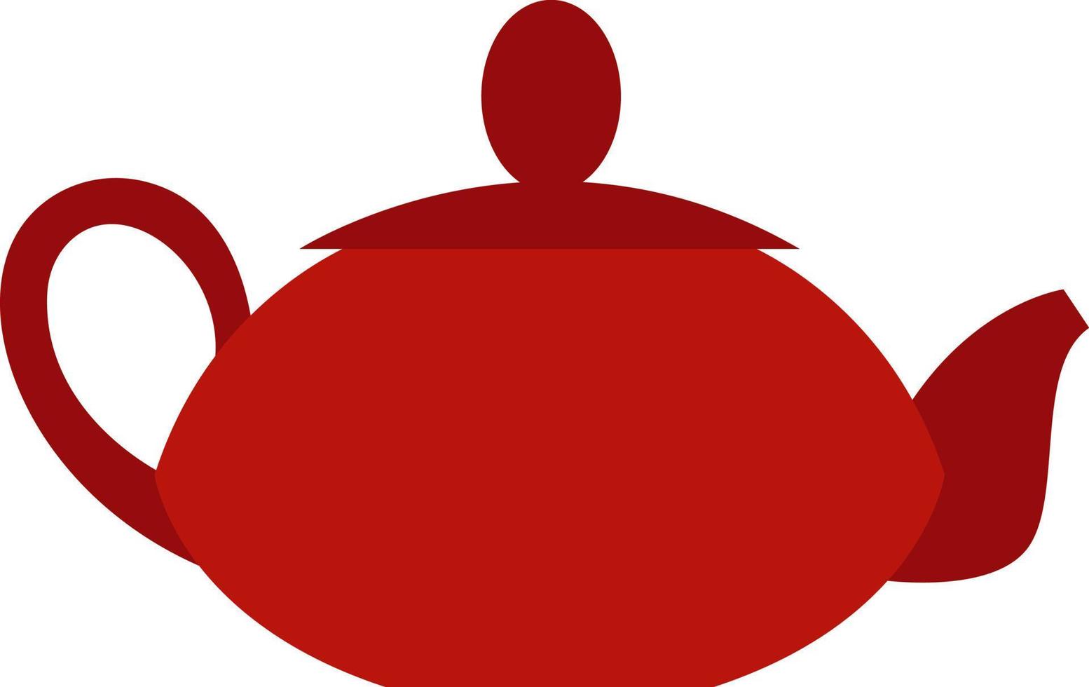 Small red teapot, illustration, vector on a white background