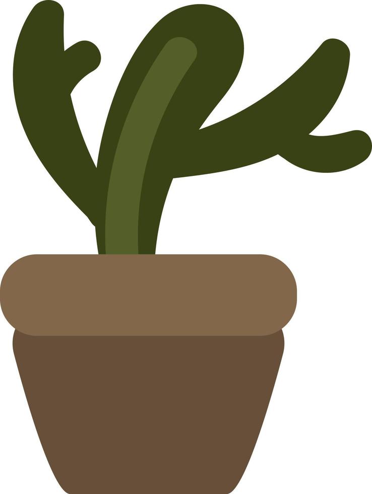 Potted green cactus, illustration, on a white background. vector