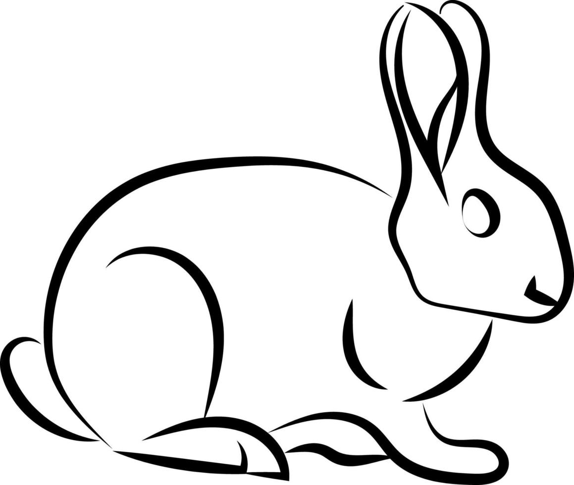 boceto de conejito, ilustración, vector sobre fondo blanco.