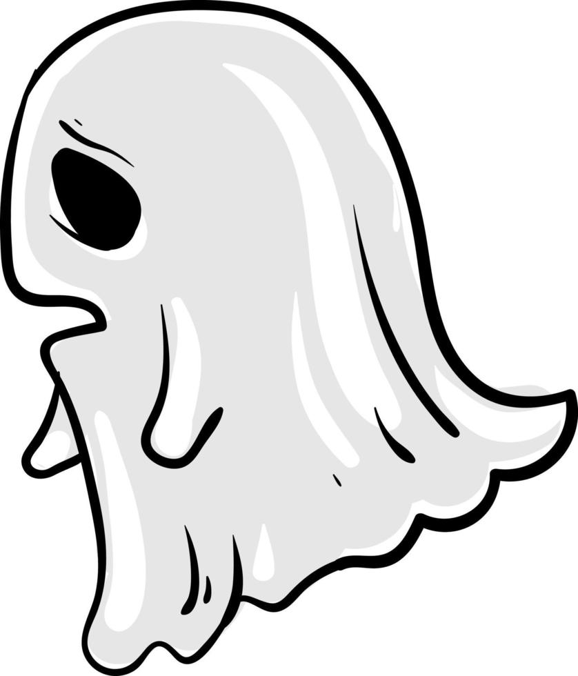 Sad ghost, illustration, vector on white background.