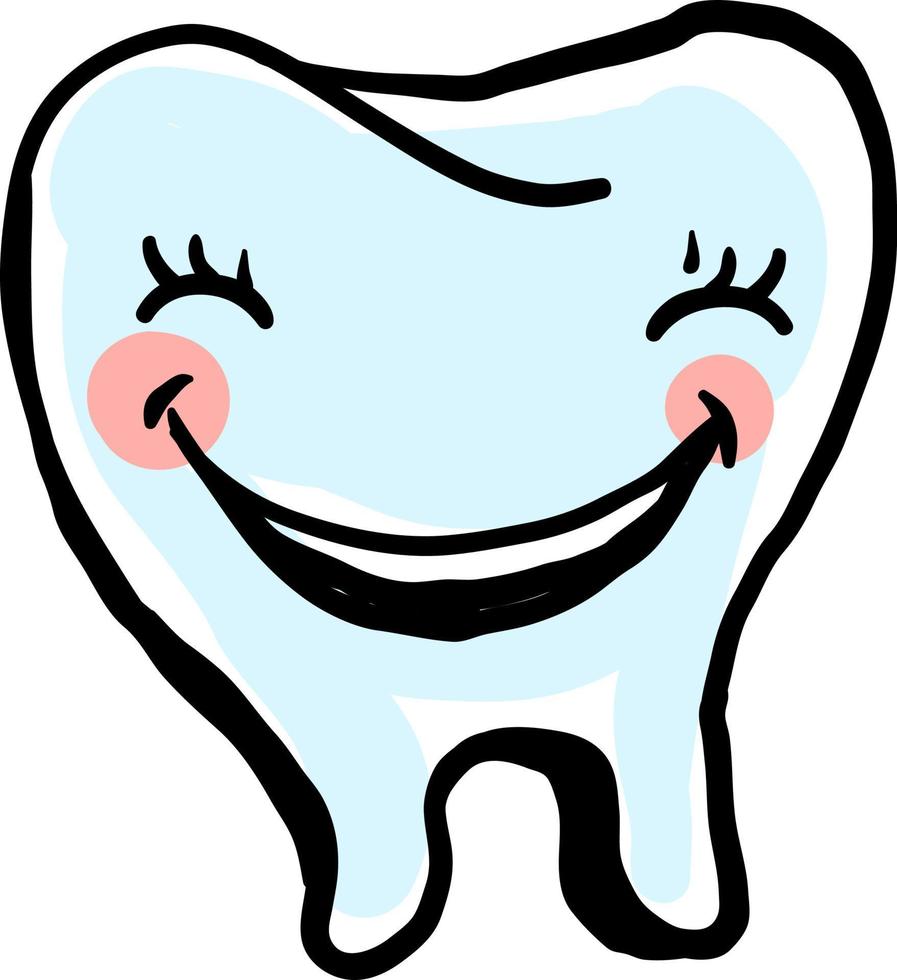 Happy tooth, illustration, vector on white background.