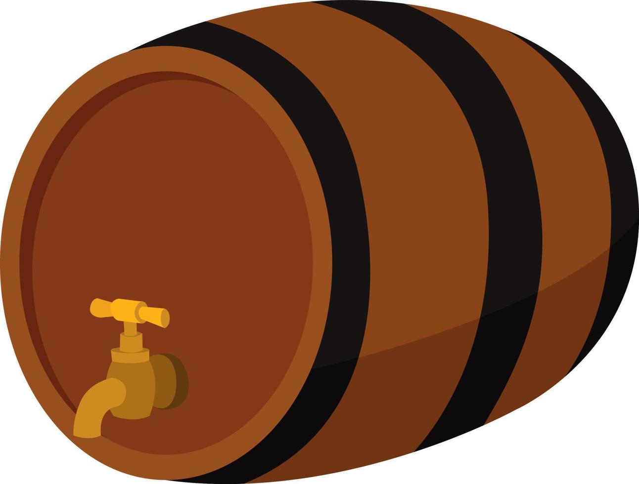 Wine barrel, illustration, vector on white background