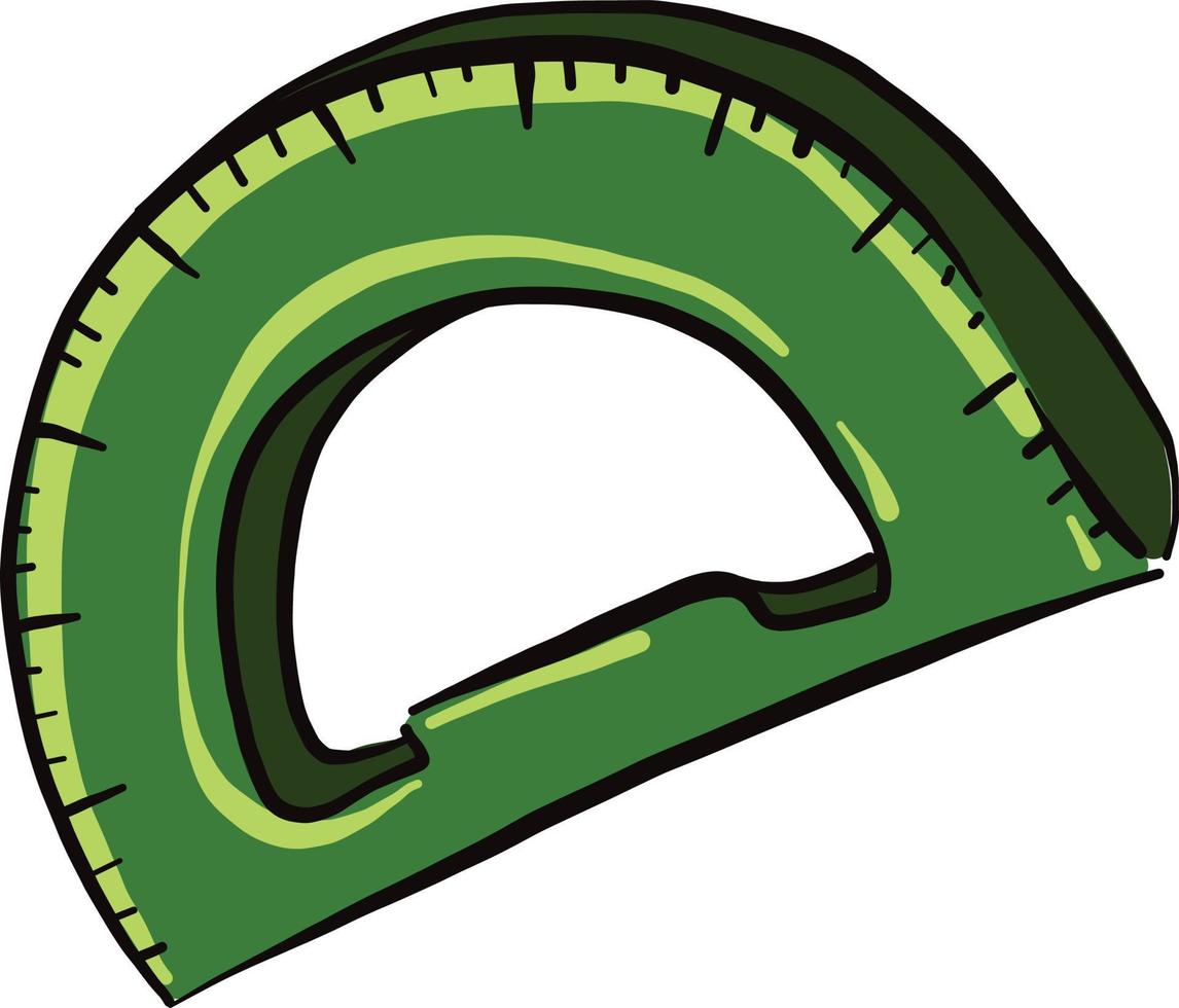 Green ruler, illustration, vector on a white background.