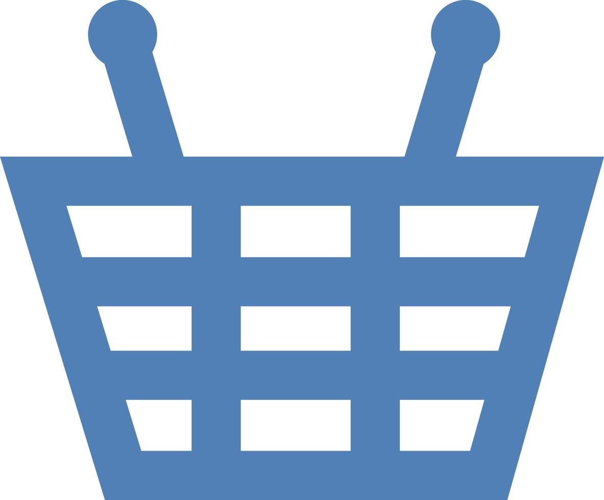 Blue shopping basket, illustration, vector on a white background.