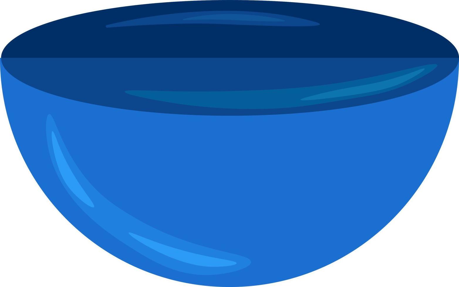 Blue bowl, illustration, vector on white background.