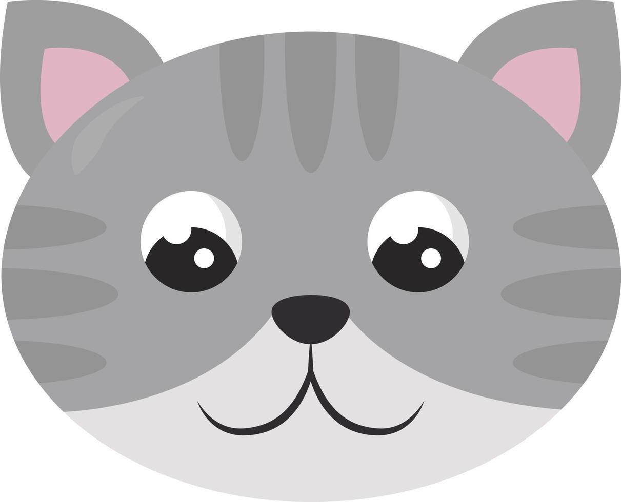 Grey cat, illustration, vector on white background