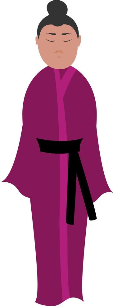 Purple kimono, illustration, vector on white background.