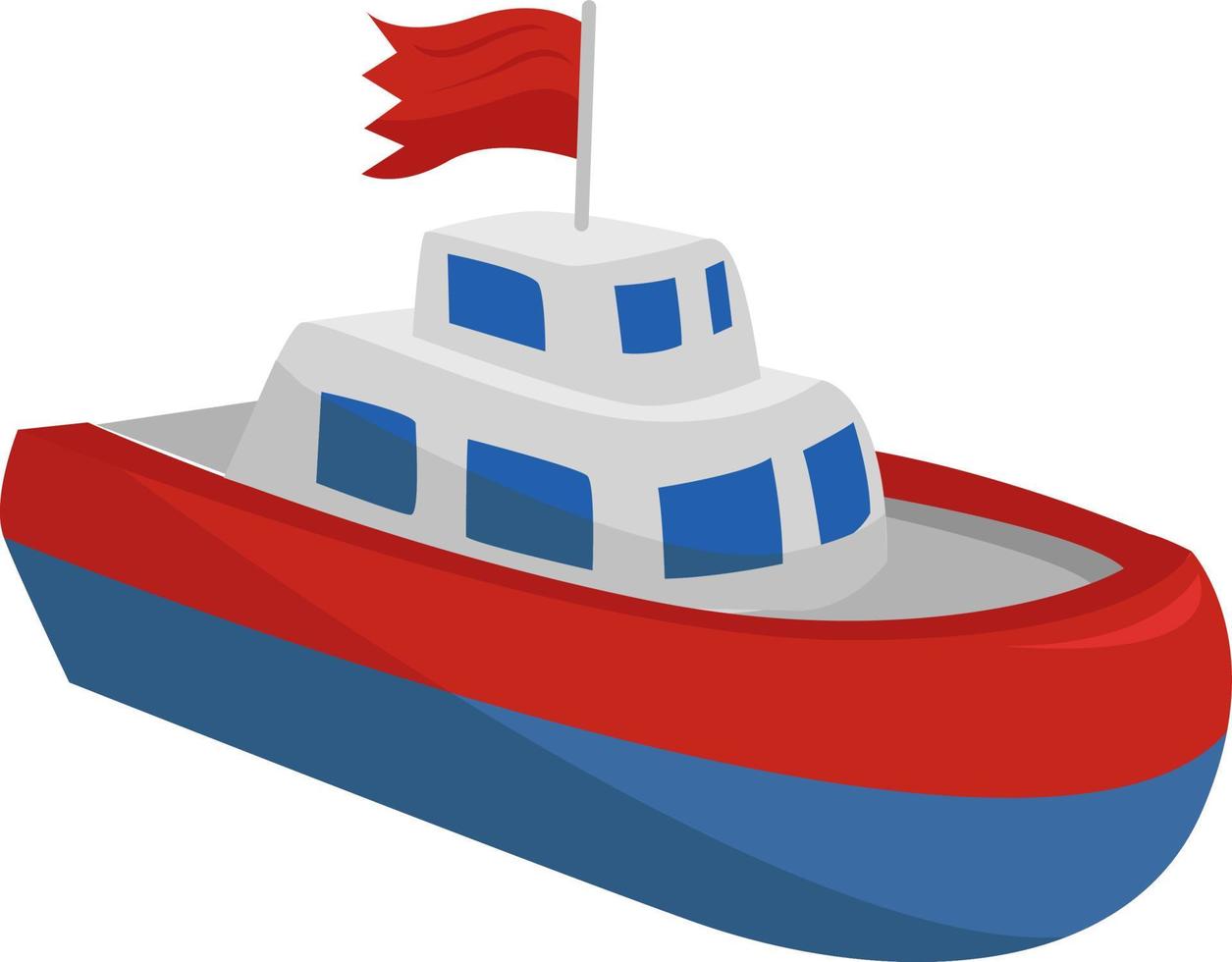 Toy ship, illustration, vector on white background
