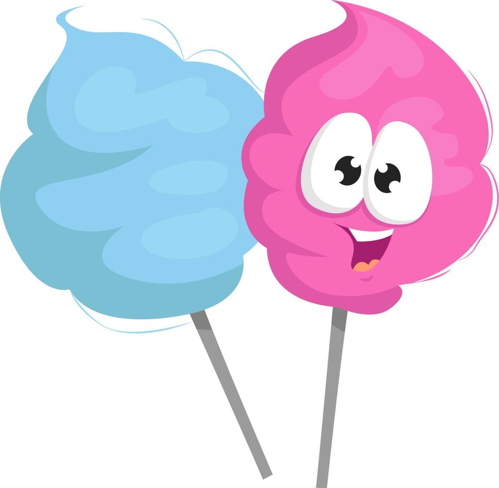 Candy floss, illustration, vector on white background.