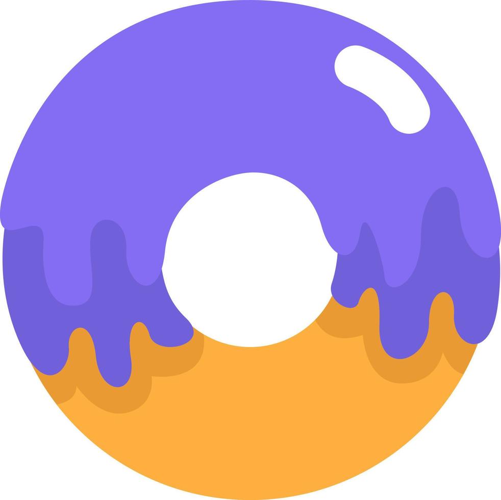 Donut with purple glaze, illustration, vector, on a white background. vector