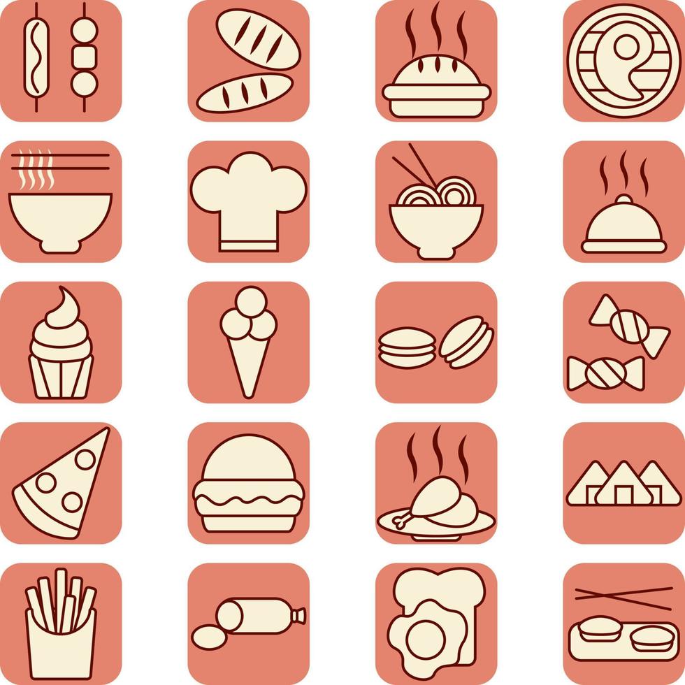 deliciosas cocinas, ilustración, vector sobre fondo blanco.