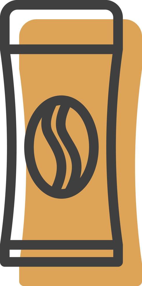 Coffee in tall cup to go, illustration, vector on a white background.