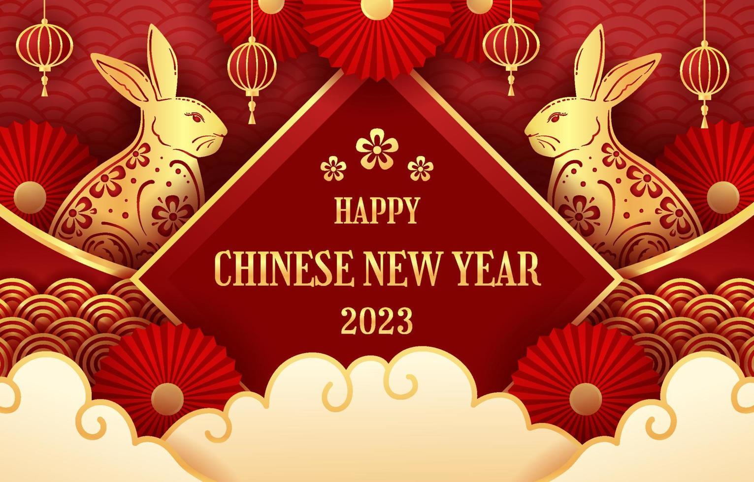 Chinese New Year 2023 Background Concept vector