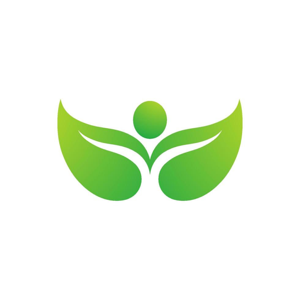 logotipos de la ecología de la hoja del árbol verde vector