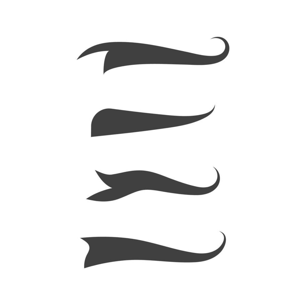 Swash and swooshes tails design vector