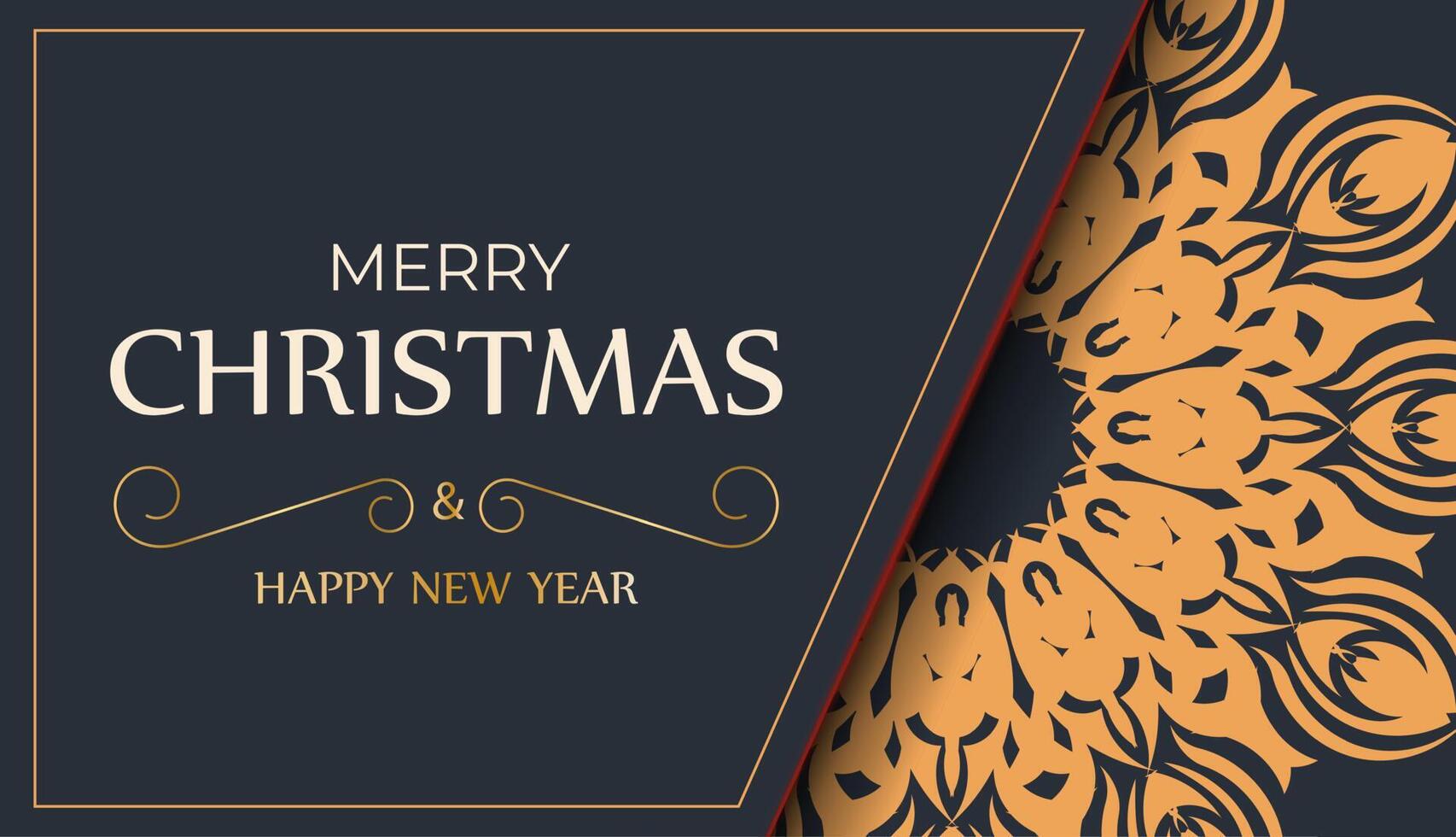 Merry christmas Greyed out greeting card design with orange patterns