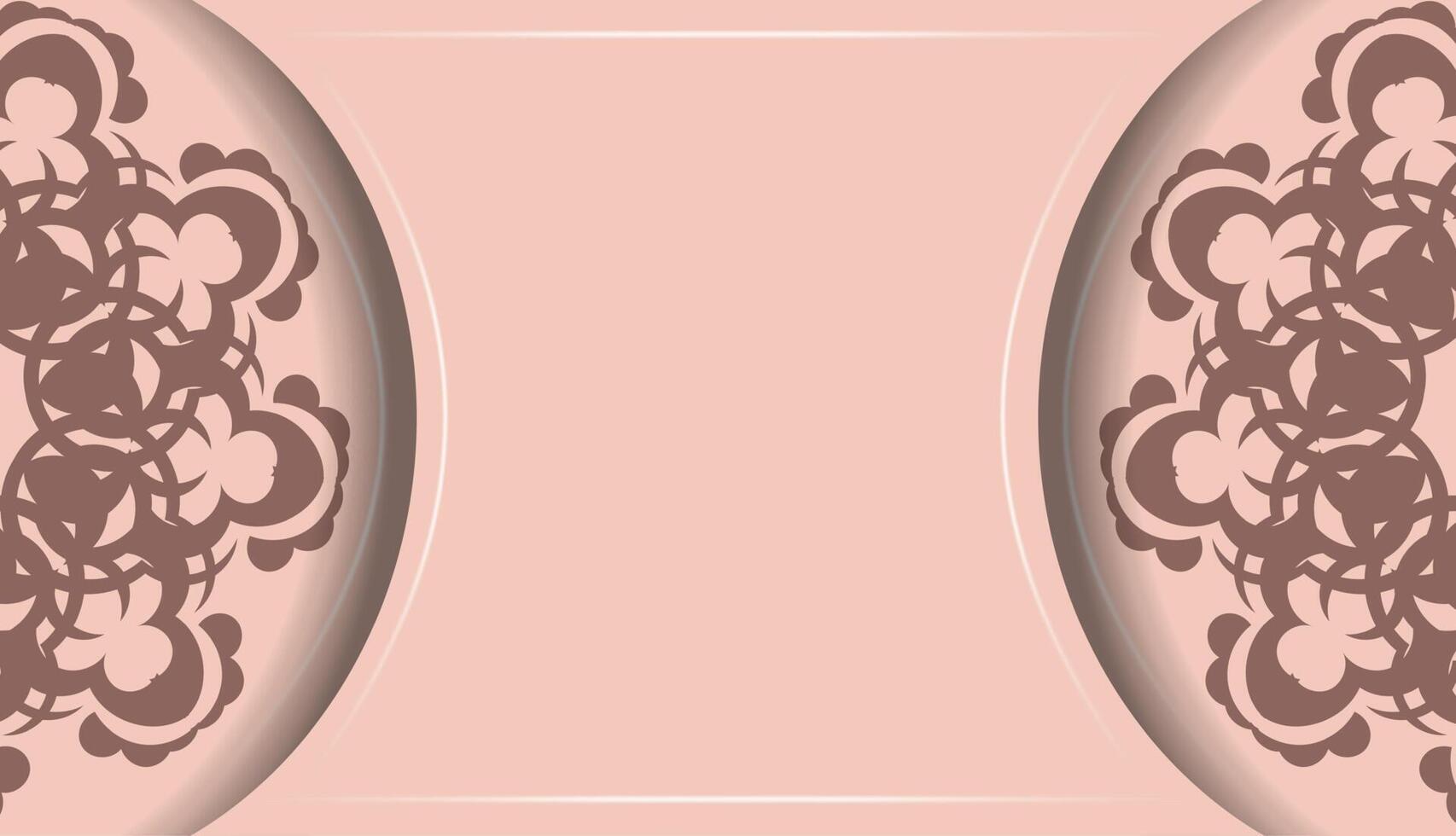 A brown and pink background with a floral pattern vector